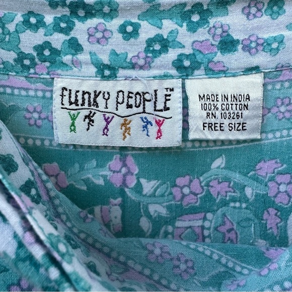 Vintage Funky People Elephant Peacock Wrap Skirt Boho Hippie Cotton Free Size - Picture 7 of 10
